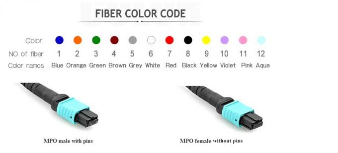 Corde de correction optique de la fibre MTP/MPO du câble Reversible12 de tronc d'OM3 40G