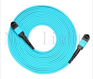 Couleur bleue MPO - mode multi de fibre optique de PVC/LSZH de corde de correction de câble de fibre de MPO